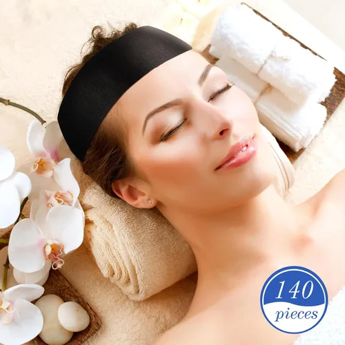 Miniatura 5 de Waydress 140 diademas faciales desechables de spa con cierre cómodo, bandas faciales elásticas, banda suave para el cuidado de la piel para mujeres