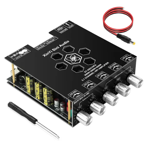 Miniatura 15 de Daakro ZK-1002T Placa amplificadora Bluetooth, placa amplificadora de 100W+100W de 2.0 canales con control de agudos/graves, DC 12-24V, entradas