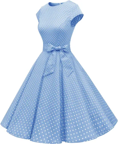 Miniatura 9 de Dressystar - Vestidos clásicos de fiesta con mangas casquillo, estilo Rockabilly y retro de la década de 1950
