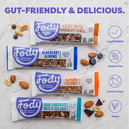 Miniatura 3 de Fody Foods - Barras de proteínas veganas de frutos secos Barra de bocadillos de proteínas de 0.11 oz Certificado bajo FODMAP Bocadillos