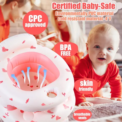 Miniatura 4 de Asiento inflable mejorado para bebés de 3 a 36 meses, silla inflable para bebés Sit Me Up, asiento para bebés con respaldo para sentarse con bomba