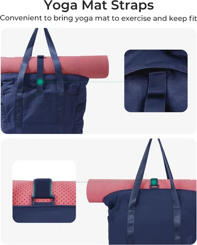 Miniatura 63 de BAGSMART Bolsa de mano para mujer con cremallera, bolsa de gimnasio con compartimentos, bolsa de trabajo para enfermera, baile, bolsa de yoga