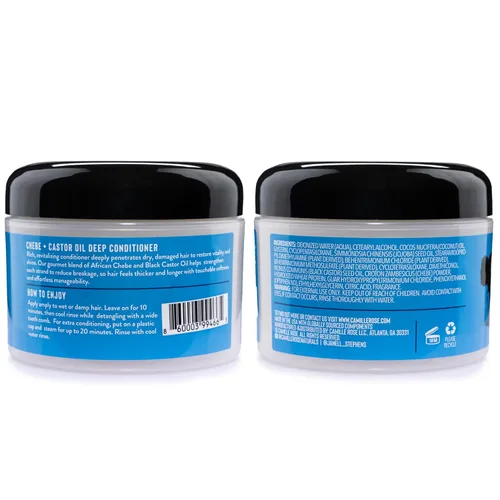 Miniatura 2 de Camille Rose Aceite de ricino negro + acondicionador profundo Chebe para cabello seco y dañado, fortalece y repone la humedad, revitaliza el cabello