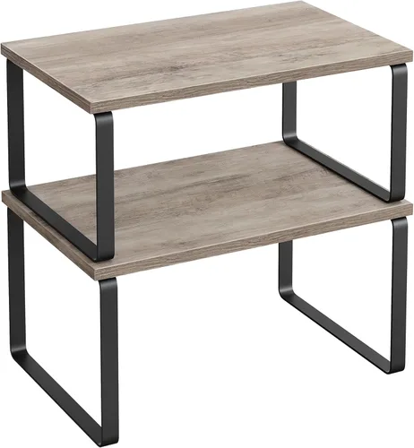 Miniatura 30 de SONGMICS Estante Organizador de Gabinete, Juego de 2 Estantes de Encimera de Cocina, Almacenamiento de Cocina, Estante de Especias, Apilable