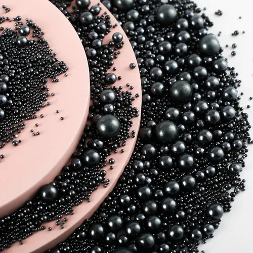 Miniatura 4 de Kasvan Black Pearl - Gránulos de azúcar comestibles – Perlas de caramelo comestibles 4.59 oz/4.58 onzas, tamaño mezclado, decoraciones de pasteles
