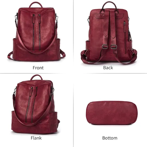 Miniatura 3 de BROMEN Women Backpack Purse Leather Anti-theft Travel Backpack Fashion Shoulder Handbag