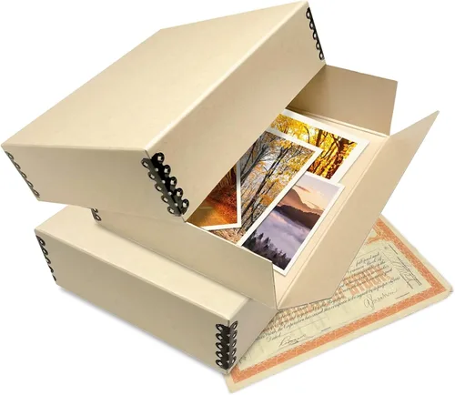 Miniatura 106 de Lineco Archival Caja de almacenamiento para impresión de 13x19 pulgadas, diseño frontal abatible, 13 1/2 x 19 1/2 x 3 pulgadas, color exterior: negro