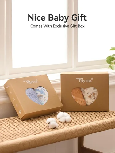Miniatura 3 de TILLYOU Funda de muselina para cambiador de pañales para bebés, niñas y niños, de algodón suave y transpirable, 2 unidades (flor amarilla)