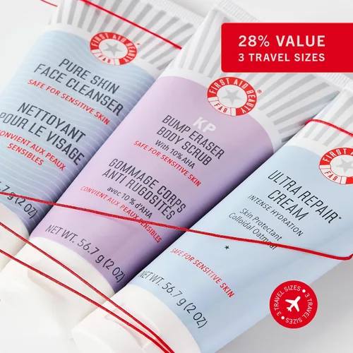 Miniatura 3 de First Aid Beauty Kit de limpieza, suavización e hidratación, juego de regalo para el cuidado de la piel con limpiador facial de tamaño de viaje
