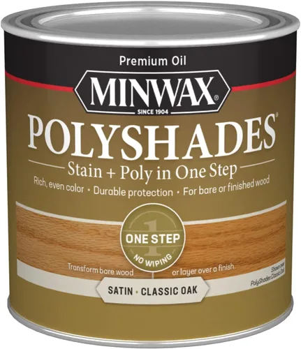 Miniatura 10 de Minwax PolyShades Tinte de Madera + Acabado de Poliuretano – Cuarto, Roble Misión, Brillo Mission Oak