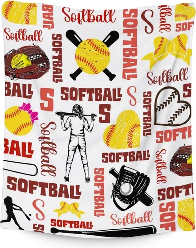 Miniatura 8 de COZYAURA Manta de sóftbol, regalos de equipo de sóftbol para niñas, mujeres y jugadores, 30 x 40 pulgadas, acogedoras mantas mullidas para sofá
