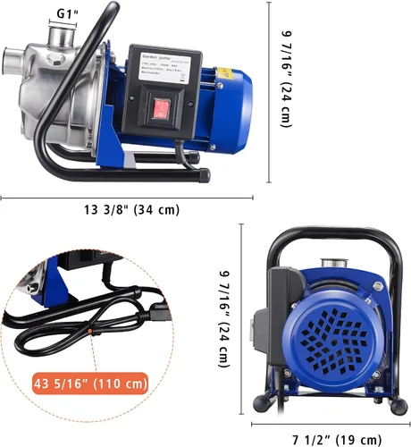 Miniatura 7 de Yescom 814gph portátil mini transferencia eléctrica bomba de agua Waterbeds acuarios jardín 304 acero rociador bomba