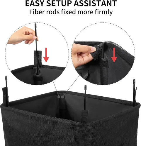Miniatura 5 de WOWLIVE Cesta grande rodante para lavandería con ruedas de 90L, cesta alta plegable para ropa sucia con asa, cesta plegable para ropa sucia