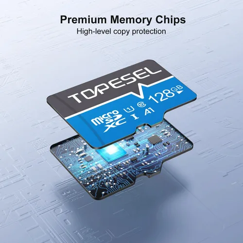 Miniatura 7 de TOPESEL Tarjeta Micro SD de 128 GB, clase 10, Tarjeta SDXC de alta velocidad UHS-1, Tarjeta de memoria ultrarrápida TF, C10, U1, 128 GB