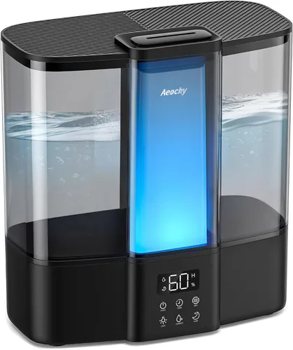 AEOCKY Humidificador Geek Level para bebé, humidificadores ultrasónicos silenciosos para dormitorio, cuarto de bebé con luz ambiental, difusor de