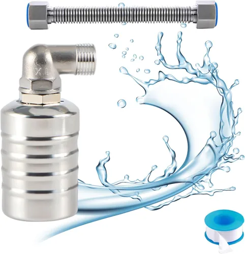 Válvula de flotador de agua, válvula de flotador de control de nivel de agua totalmente automática de acero inoxidable portátil de apagado