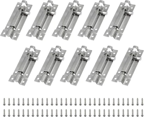 Miniatura 12 de 10 pernos de barril de 1.378 in/1.4 pulgadas, acero inoxidable de seguridad interior exterior puerta puerta cerradura corredera barril perno