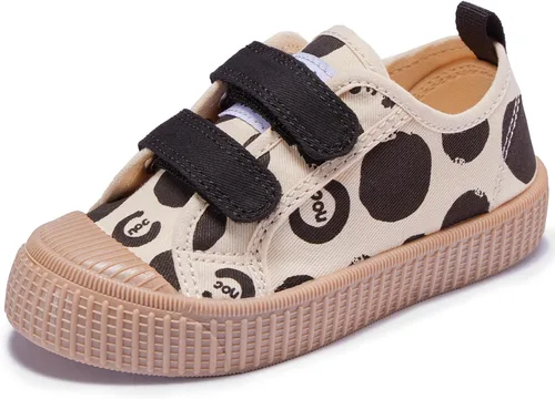Zapatos para niños y niñas, zapatos de lona con velcro y suela de color caramelo, tallas 6-14