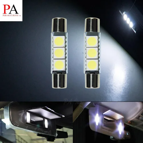 Miniatura 3 de PA 10 luces LED 5050 3SMD Fusible Festoon Bombilla de cúpula interior y luz de espejo de tocador para interior de automóvil (1.142 in, blanco)