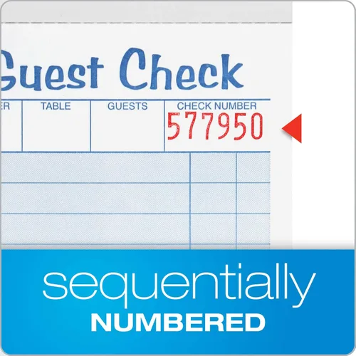 Miniatura 6 de Adams Guest Check Pads, 2 partes, sin carbono, blanco/canario, 3-3/8 pulgadas x 6-3/8 pulgadas, 50 juegos por bloc, paquete de 10 (104-50SW)