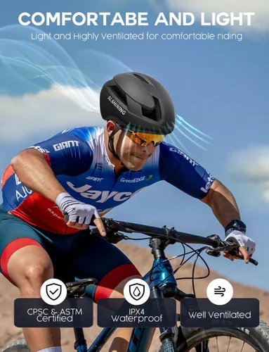 Miniatura 5 de Casco de bicicleta con luz – Casco de bicicleta con pantalla LED DIY para scooter, bicicleta, monopatín – Casco de pantalla LED con patrones