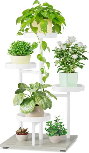 Miniatura 16 de iDavosic.ly Soporte para plantas de 3 niveles para interiores, estante de metal de esquina escalonada para múltiples flores, estante alto