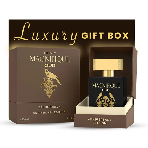 Liberty Oud Eau de Parfum para hombre, 3.4 onzas, edición de aniversario Magnifique, perfume de lujo Oud, regalo premium para hombres, frescura