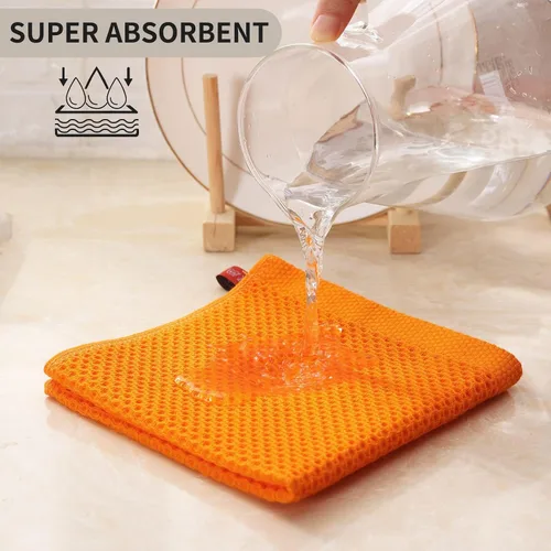 Miniatura 474 de Kitinjoy - Paños de cocina de 100 % algodón, tela de tejido gofrado, paño de limpieza ultrasuave, absorbente y de secado rápido. Beige