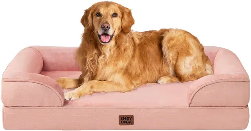 Miniatura 80 de EHEYCIGA - Cama ortopédica para perro grande, impermeable, de espuma viscoelástica y espuma tipo caja de huevos, bordes elevados, antideslizante