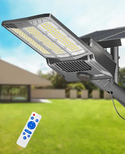 Miniatura 11 de JAYNLT Y-9000W Luces solares de calle para exteriores, 6500K 700000LM Luces de estacionamiento de alta potencia comerciales del atardecer al