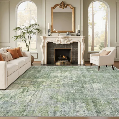 Miniatura 129 de Alfombra de pasillo Soalmost 2'6" x 10' lavable, alfombra antideslizante para cocina, baño, lavandería, alfombras vintage ultra delgadas para Beige