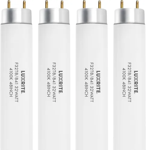 LUXRITE Bombilla fluorescente F32T8/841 T8 (1 pulgada de diámetro), 32 W, 48 pulgadas, blanco frío 4100K, 2800 lúmenes, base de dos pines G13 (solo