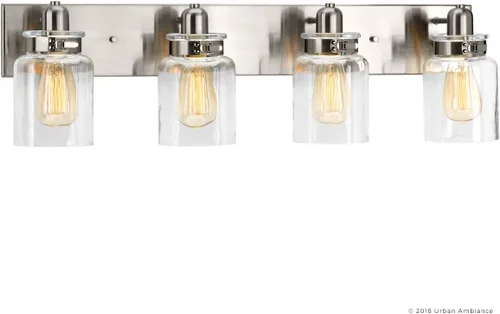 Miniatura 7 de Urban Ambiance Lámpara de tocador de baño moderna de lujo, tamaño grande: 8.625 pulgadas de alto x 30.25 pulgadas de ancho, con elementos