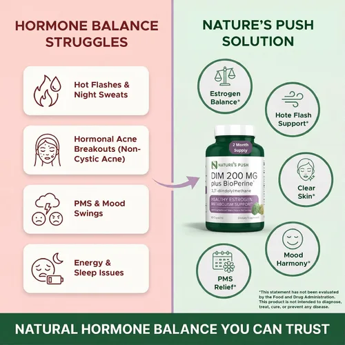 Miniatura 3 de DIM 200 mg equilibrio de estrógeno para mujeres y hombres Diindolilmetano pimienta negra para acné no quístico, equilibrio hormonal, menopausia