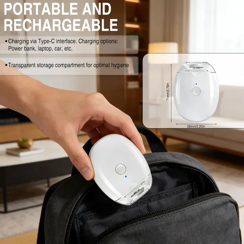 Miniatura 4 de 2 piezas de cortaúñas eléctrico automático para personas mayores, amoladora de uñas automática universal, con luz LED y 3 velocidades, recortadora