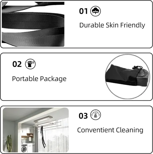 Miniatura 5 de SANKUU - Correas de yoga para estiramiento con 12 bucles, póster de entrenamiento, correas para estiramiento, equipo de terapia física, bandas