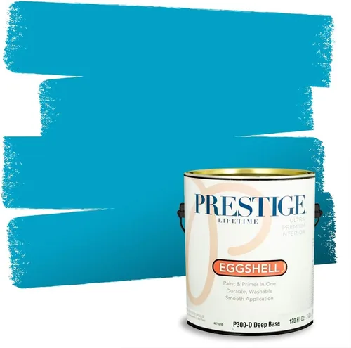 Miniatura 146 de Prestige Paints. - Base y pintura para exteriores en un solo galón, 1 galón. plano, comparable con Sherwin Williams Topsail. SW6799-PCM