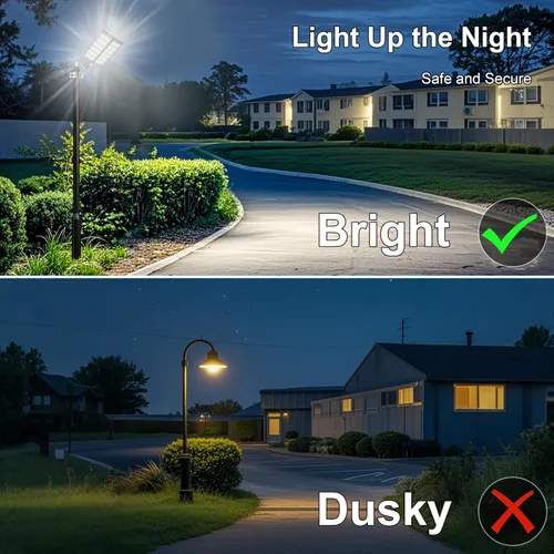 Miniatura 6 de Loyoele 9000W Luces solares de calle para exteriores 120000 lm, luz solar para estacionamiento comercial 7000 K, luces solares de inundación