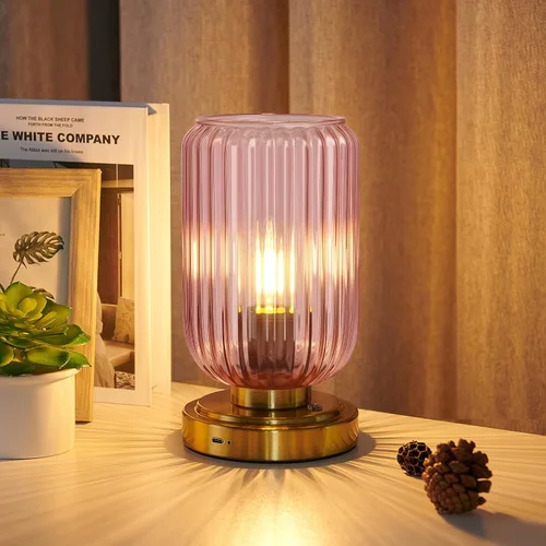 Miniatura 12 de LigthRound Touch Table Lamp for Bedroom, Cordless Bedside Small Table Lamp, Dimmable Rechargeable Battery Operated Lamp for Nightstand, Bedside