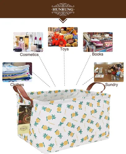 Miniatura 3 de Cesta de almacenamiento rectangular, lindo organizador de tela para juguetes de mascotas/niños, libros o ropa. Perfecta para habitaciones de niños
