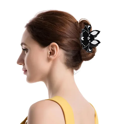 Miniatura 7 de Pinzas para el cabello de Halloween para mujeres y niñas, lindos murciélagos de telaraña, pinzas para el cabello, agarre fuerte, antideslizante