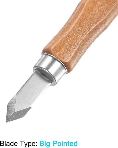 Miniatura 3 de uxcell Cuchillo de tallado de madera, cincel de herramienta de acero de alta velocidad de 0.307 in de gran punta para escultura de bricolaje