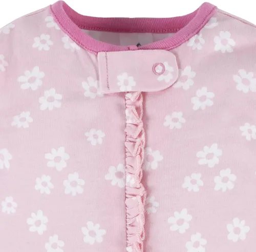 Miniatura 4 de Gerber Paquete de 2 mamelucos Sleep 'N Play para bebé niña, Guinga rosa y margaritas