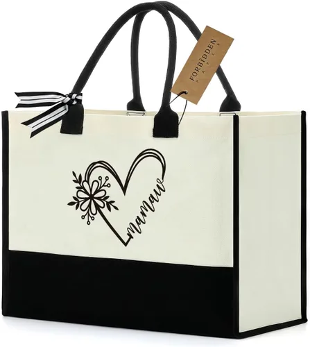 Miniatura 8 de FORBIDDEN PAPER Regalos para la abuela, tía, mamá, bolsa de mano para mamá, cumpleaños, día de la madre, bolsa de playa, bolsa de compras de lona