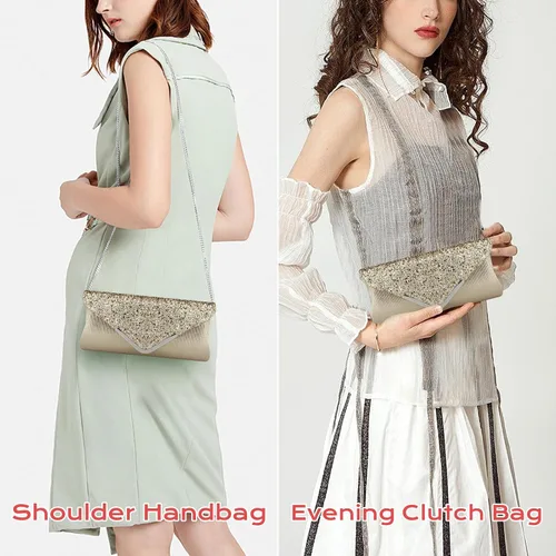 Miniatura 5 de Bolsa de noche para mujer, bolso de mano para fiesta, bolso de hombro para boda
