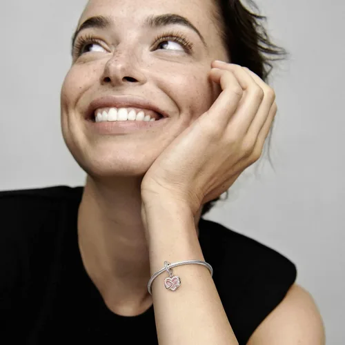 Miniatura 5 de PANDORA Jewelry - Dije colgante de corazón infinito brillante, collar o pulsera rosa para mujer, plata de ley y chapado en oro rosa de 14 quilates