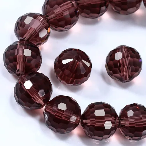 Miniatura 32 de Dowarm 150 PIEZAS Cuentas de cristal de vidrio redondas de 6 mm para hacer joyas, cuentas facetadas de cristal rondelle espaciadoras de color azul