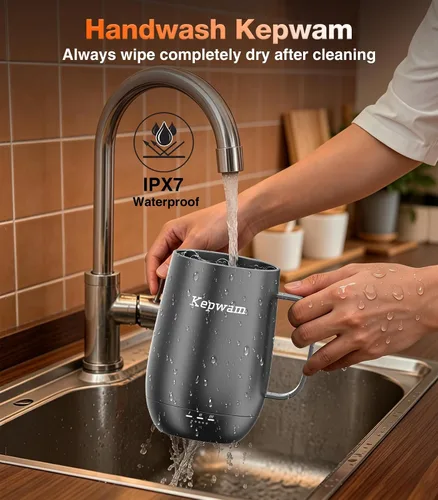 Miniatura 8 de Kepwam Taza de Café con Calefacción T2-Plus, taza de café autocalentable de gran capacidad líder de 20 onzas, hasta 8 horas de batería y caliente