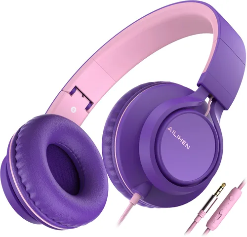 Miniatura 15 de Auriculares Ailihen C8, ligeros y plegables con micrófono para iPhone, iPad, iPod, teléfonos inteligentes Android, computadoras, laptop, Mac, Negro