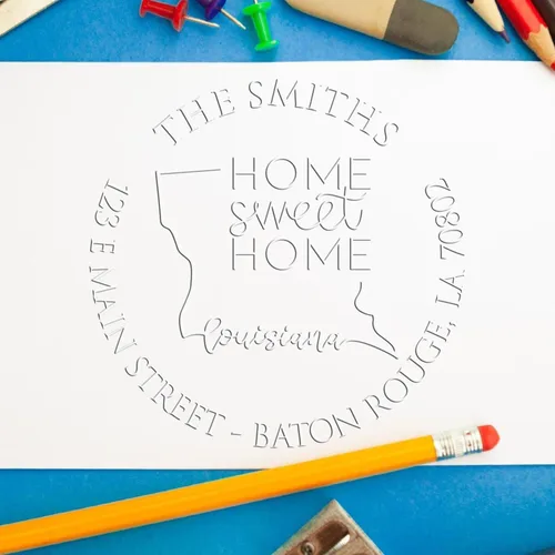 Miniatura 106 de Sello en relieve de dirección personalizado para nuevos propietarios de viviendas, sello redondo de 1-5/8 para dirección de casa, estampado